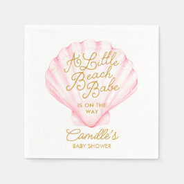 ピンクリトルビーチベビーベイビーシャワー スタンダードカクテルナプキン