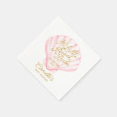 ピンクリトルビーチベビーベイビーシャワー スタンダードカクテルナプキン (角)