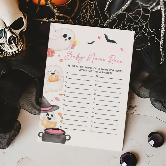 ピンクリトルブハロウィーンベビー名レースゲーム (Pink Little Boo Baby Shower Baby Name Race Game)