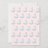 ピンクリトルブベビーガールシャワーサンキューカード サンキューカード (裏面)