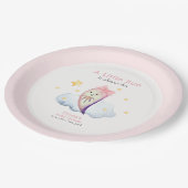 ピンクリトルブボウ幽霊ハロウィンベビーシャワー ペーパープレート (アングル)