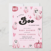 ピンクリトルブー幽霊ベビーシャワー招待状 招待状 (正面)