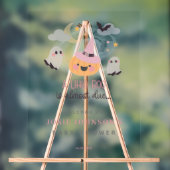 ピンクリトルブー ハロウィン ベイビーシャワー ウェルカム アクリルサイン (ニュートラル)