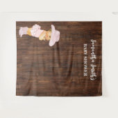 ピンクリトルベビー女性のカーボーイウェスタンベビーシャワー タペストリー (正面(横))