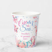 ピンクリトルマーメイド1st誕生日紙 紙コップ (正面)