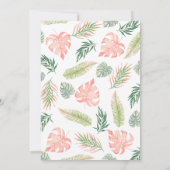 ピンクリトルワイルドワンサファリジャングルベビーシャワー 招待状 (裏面)