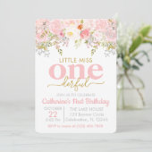 ピンクリトル恋しく思アンダーフルガールファースト誕生日 招待状 (スタンド正面)