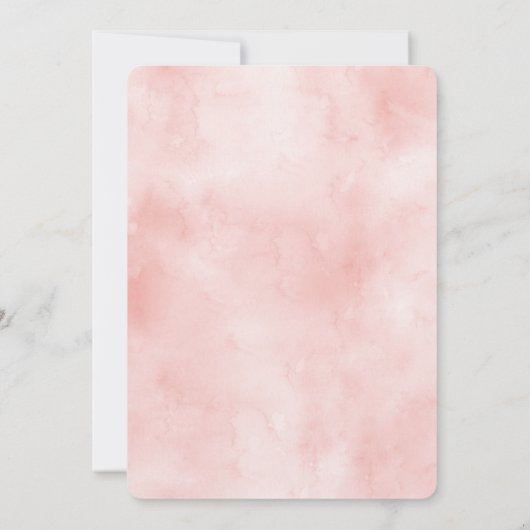 ピンクリトル恋しく思アンダーフルガールファースト誕生日 招待状 (裏面)