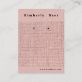 ピンクリネンのロゴイヤリング表示名刺 名刺 (正面)