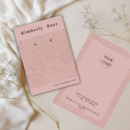 ピンクリネンのロゴイヤリング表示名刺 名刺