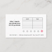 ピンクリネンカスタマー6パンチサロンロイヤリティカード ロイヤリティカード (裏面)