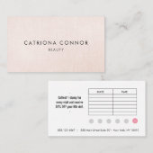 ピンクリネンカスタマー6パンチサロンロイヤリティカード ロイヤリティカード (正面/裏面)