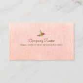 ピンクリネンフェイク名刺のハミングバード 名刺 (正面)