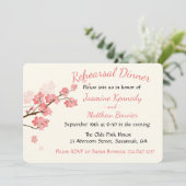 ピンクリハーサルディナーさくらんぼ花咲き 招待状 (スタンド正面)