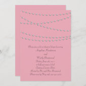 ピンクリハーサルディナーに優美な真珠 招待状 (正面/裏面)