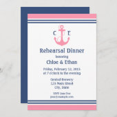 ピンクリハー航海のサルディナー招待状 招待状 (正面/裏面)