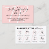 ピンクリフトティントアフターケアのヒントの指示 名刺 (正面/裏面)