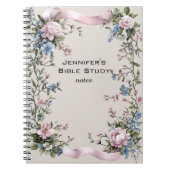 ピンクリボエレガントンフローラバイブル勉強ノート ノートブック (正面)