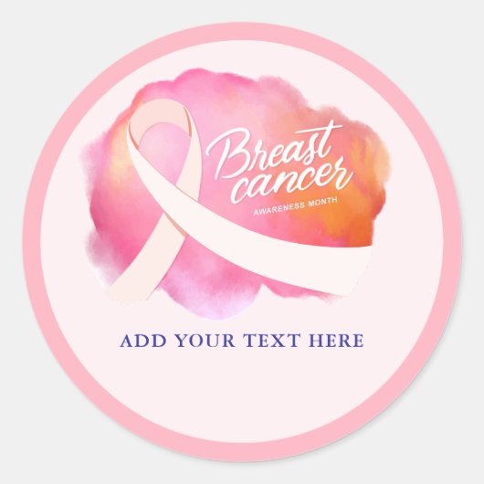 ピンクリボフォーマルンがん認識度資金調達者 ラウンドシール (正面)