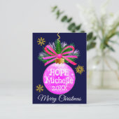 ピンクリボユニークンバウブル ポストカード (スタンド正面)