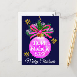 ピンクリボユニークンバウブル ポストカード