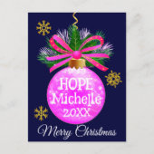 ピンクリボユニークンバウブル ポストカード (正面)