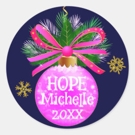 ピンクリボユニークンバウブル ラウンドシール