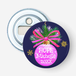 ピンクリボユニークンバウブル 栓抜き