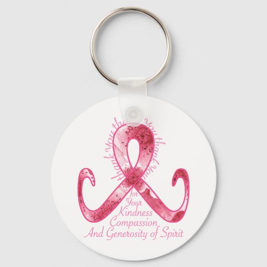 ピンクリボンありがとう キーホルダー (正面)