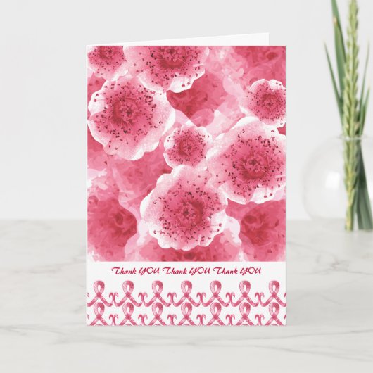 ピンクリボンありがとう サンキューカード (正面)