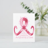 ピンクリボンありがとう ポストカード (スタンド正面)