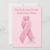 ピンクリボンがんフリー記念日招待状 招待状 (正面)