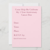 ピンクリボンがんフリー記念日招待状 招待状 (裏面)