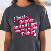 ピンクリボンがん生存者Tシャツ、がん戦闘機 トライブレンドＴシャツ