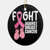 ピンクリボンがん認識度乳がん闘い セラミックオーナメント (左)