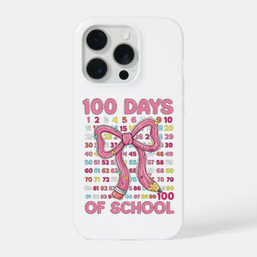ピンクリボンでハッピー100日目 iPhoneケース (裏面)