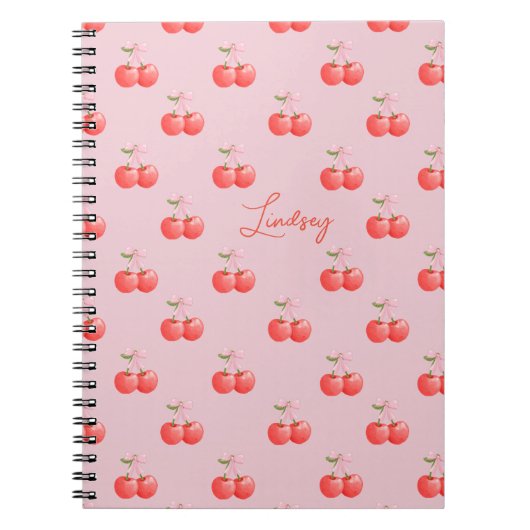 ピンクリボンとさくらんぼコケット美学 ノートブック (正面)