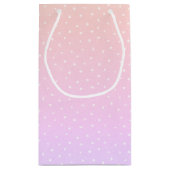 ピンクリボンとデイジーオン水玉模様 スモールペーパーバッグ (裏面)