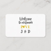 ピンクリボンと白いバラのウェルカムカード プレイスカード (裏面)