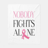 ピンクリボンと"Nobody Fights Alone" フリースブランケット (正面)