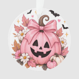 ピンクリボンのかぼちゃ コケットハロウィン オーナメント