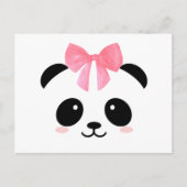 ピンクリボンのかわいいパンダ ポストカード (正面)