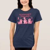 ピンクリボンのタヌキ応援団 トライブレンドTシャツ (正面)