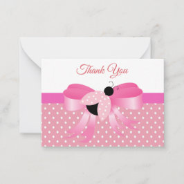 ピンクリボンのピンクレディバグありがとう ノートカード