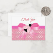 ピンクリボンのピンクレディバグありがとう ノートカード (正面/裏面インサイチュ)