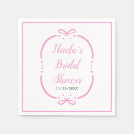 ピンクリボンのブライダルシャワー スタンダードカクテルナプキン