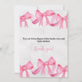 ピンクリボンのベビーシャワー招待状 招待状 (裏面)