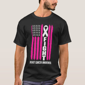 ピンクリボンの乳がん啓発フラッグ Tシャツ