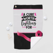 ピンクリボンを持つ乳がん認識度 ゴルフタオル (インサイチュ)