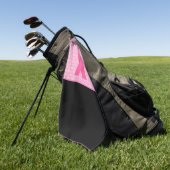 ピンクリボンを持つ乳がん認識度 ゴルフタオル (グリーン)